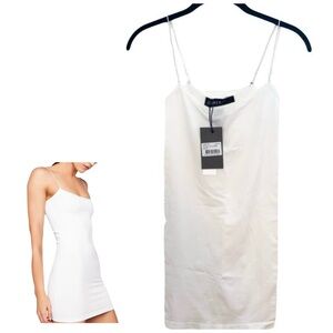 Dolls Kill by Lioness White Mini Dress Minimalist Chic Size 8 NWT Sultry Sexy